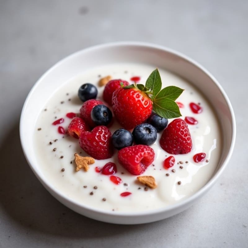 Silky Greek Yogurt Protein Pudding with Berries