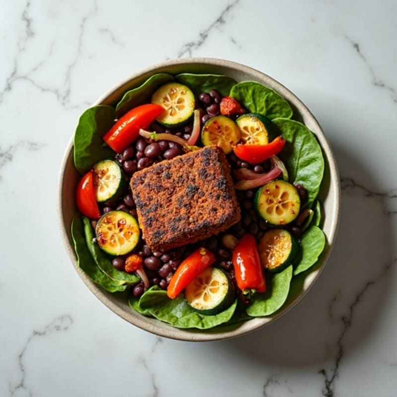 Fresh Black Bean and Roasted Vegetable Bowl