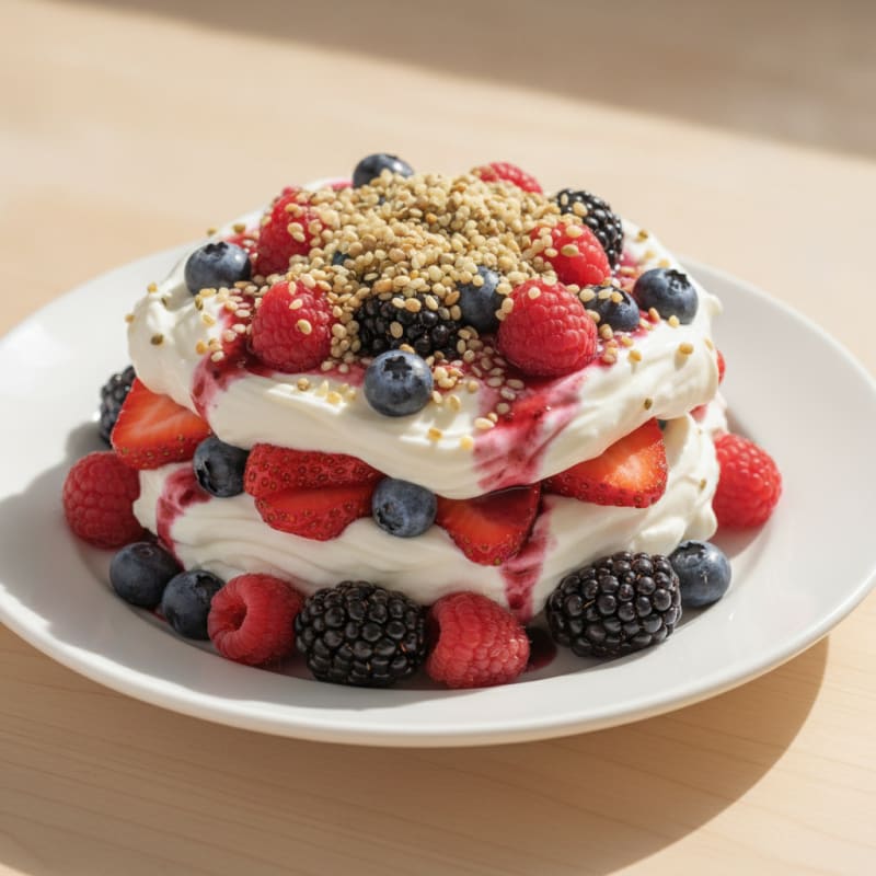 Greek Yogurt Protein Parfait with Mixed Berries