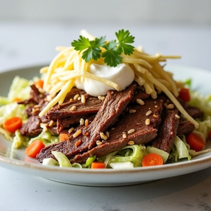 Shredded Beef with Creamy Coleslaw