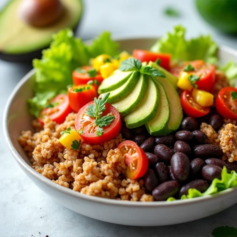 Seasoned Ground Turkey Taco Bowl with Fresh Avocado