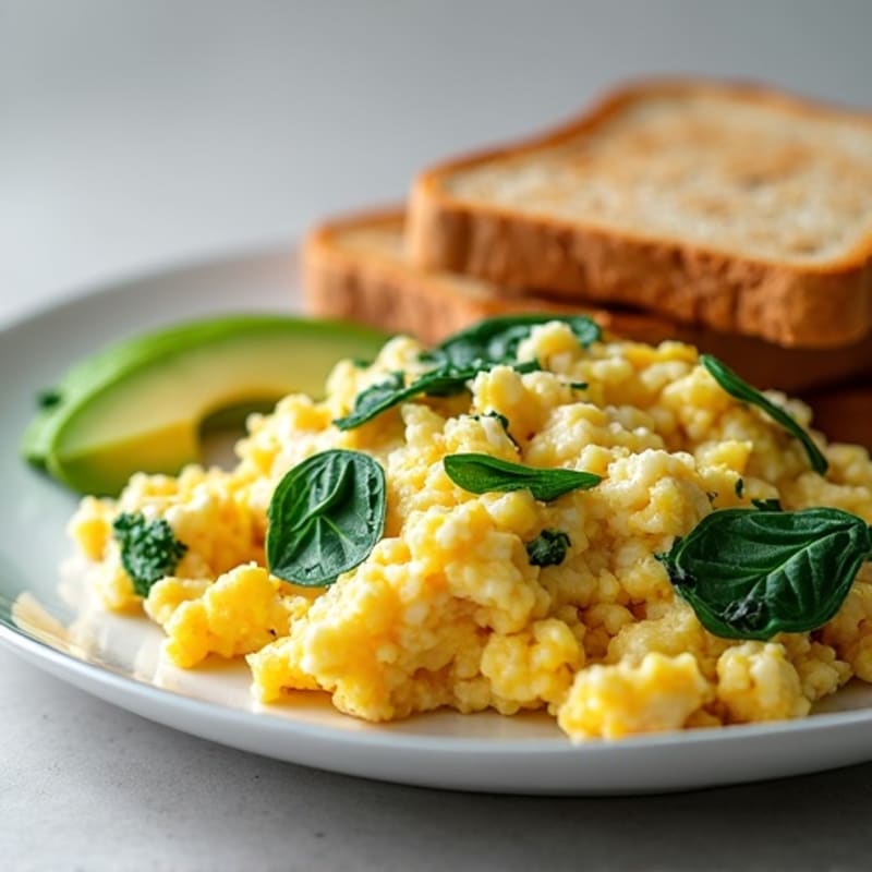 Egg White Scramble with Turkey Breast and Spinach