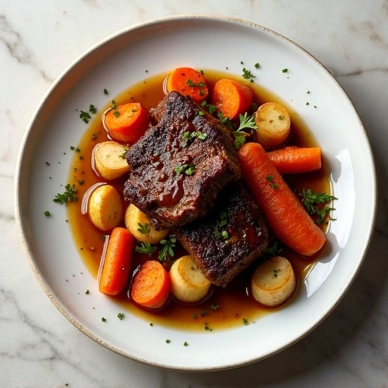 Slow-Braised Short Ribs with Roasted Root Vegetables