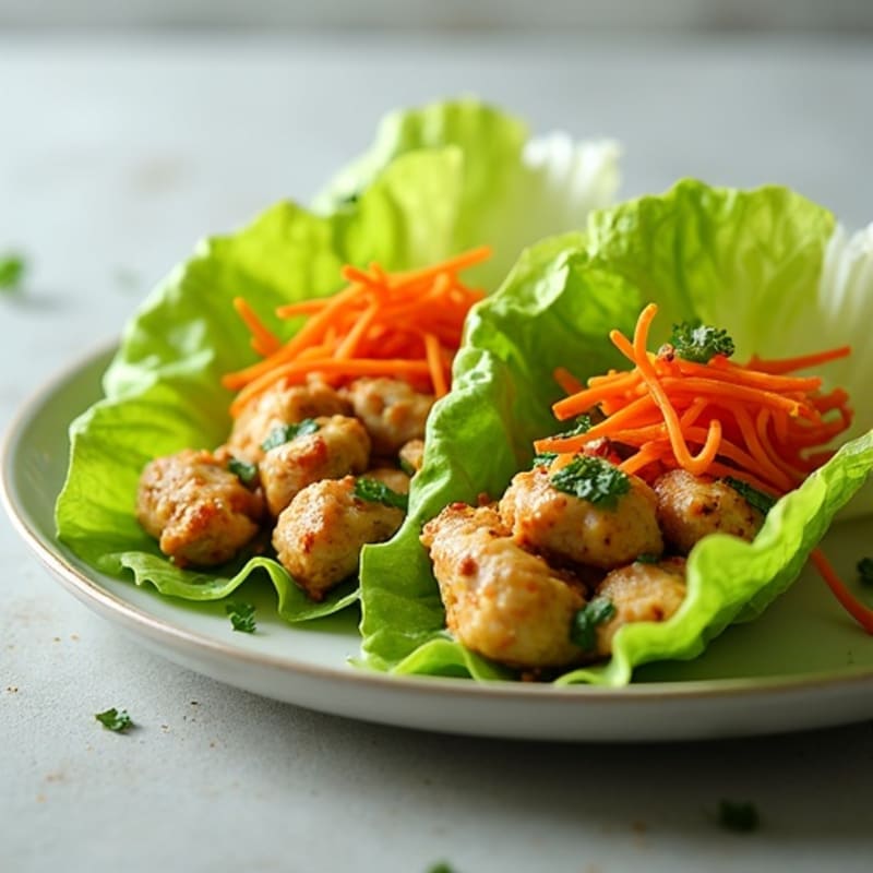 Crispy Chicken Lettuce Wraps with Zesty Peanut Dressing