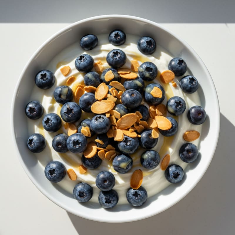 Silky Vanilla Protein Yogurt with Blueberries