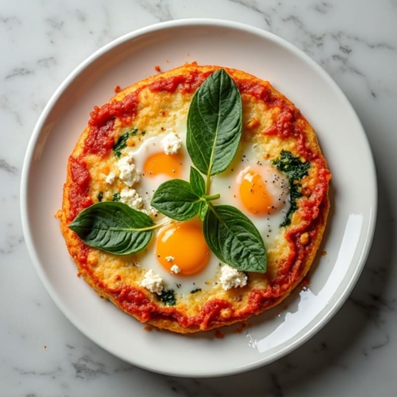 Egg and Spinach Frittata with Tomato Sauce