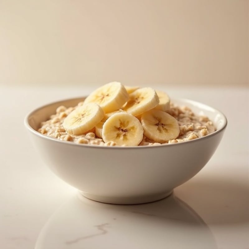 Creamy Oatmeal with Whey Protein and Sliced Banana