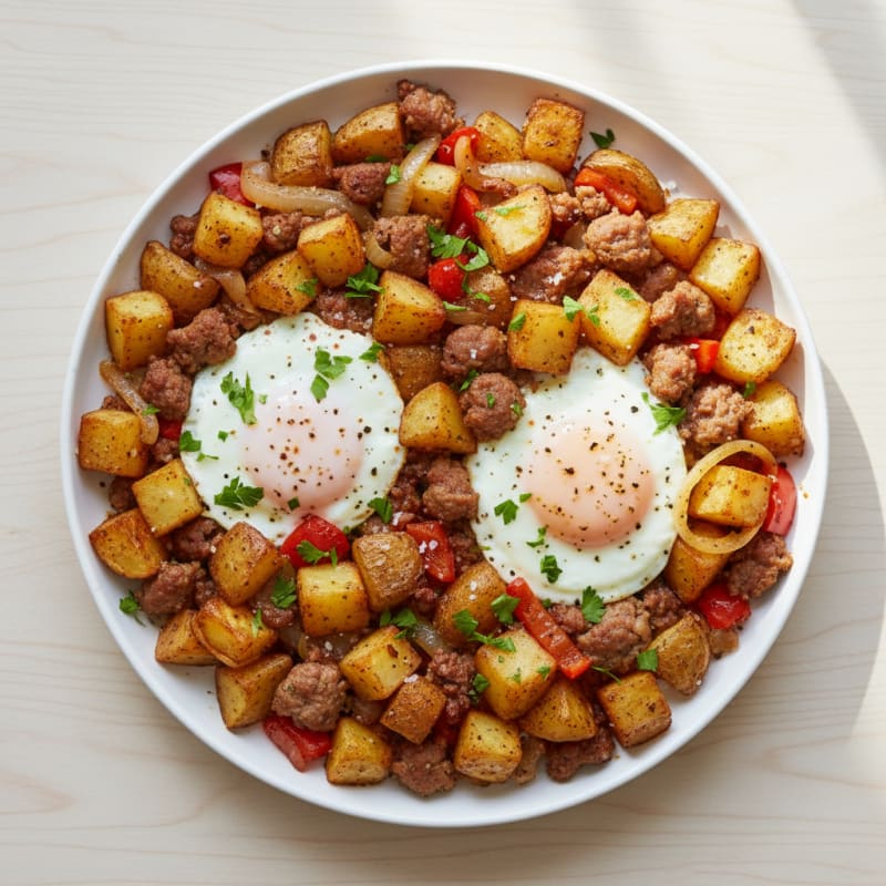 Crispy Potato and Sausage Breakfast Skillet