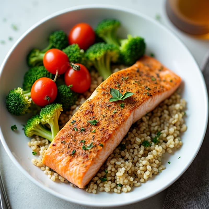 Pan Seared Herb Crusted Salmon Bowl
