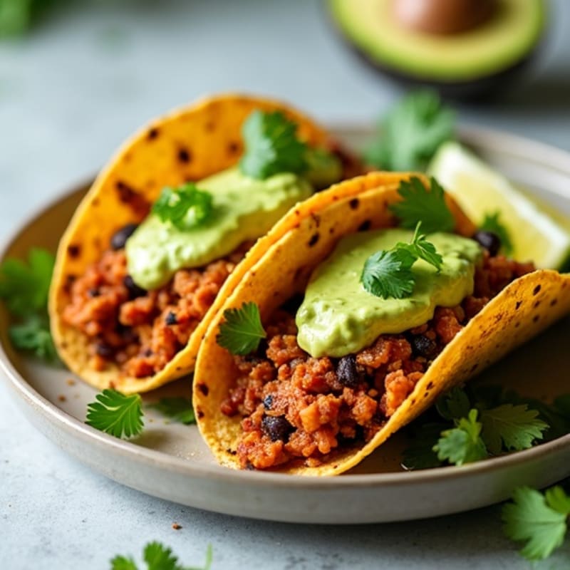 Smoky Jackfruit Tacos with Fresh Avocado Crema