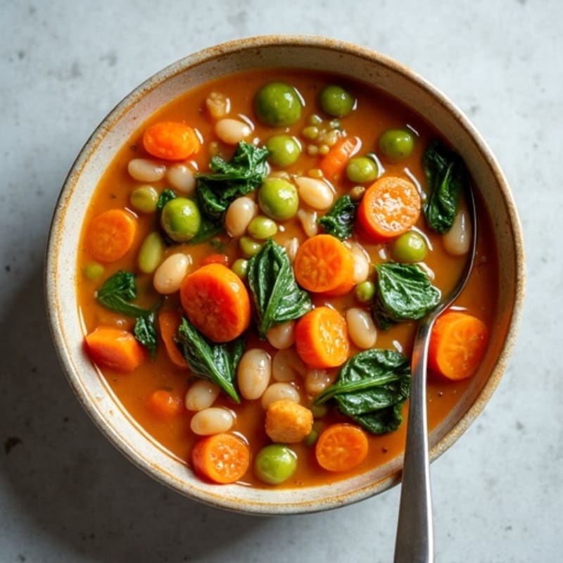 Creamy Lentil and Vegetable Stew with Edamame