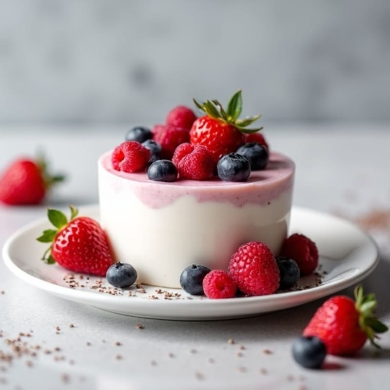 Silky Greek Yogurt Protein Mousse with Mixed Berries