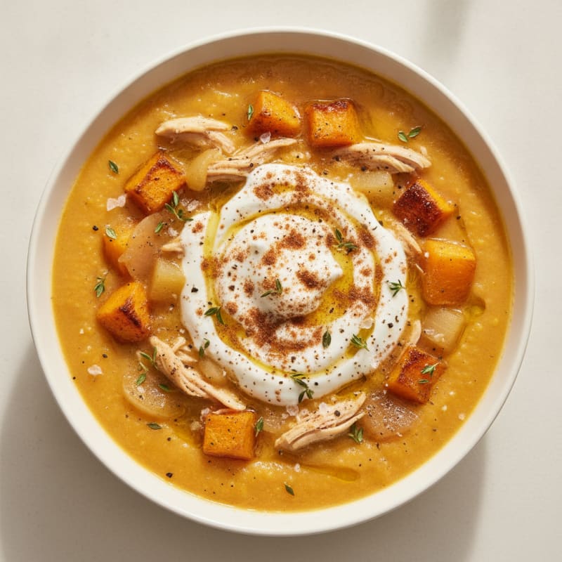 Roasted Butternut Squash and Apple Soup