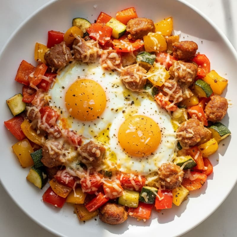 Baked Eggs with Roasted Vegetables