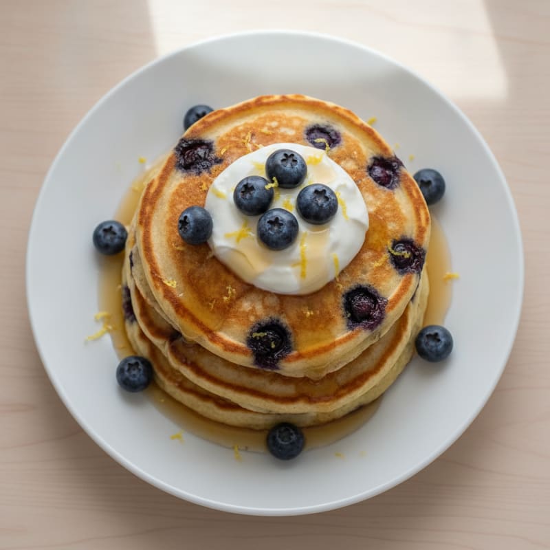 Blueberry Ricotta Pancakes with Lemon Zest