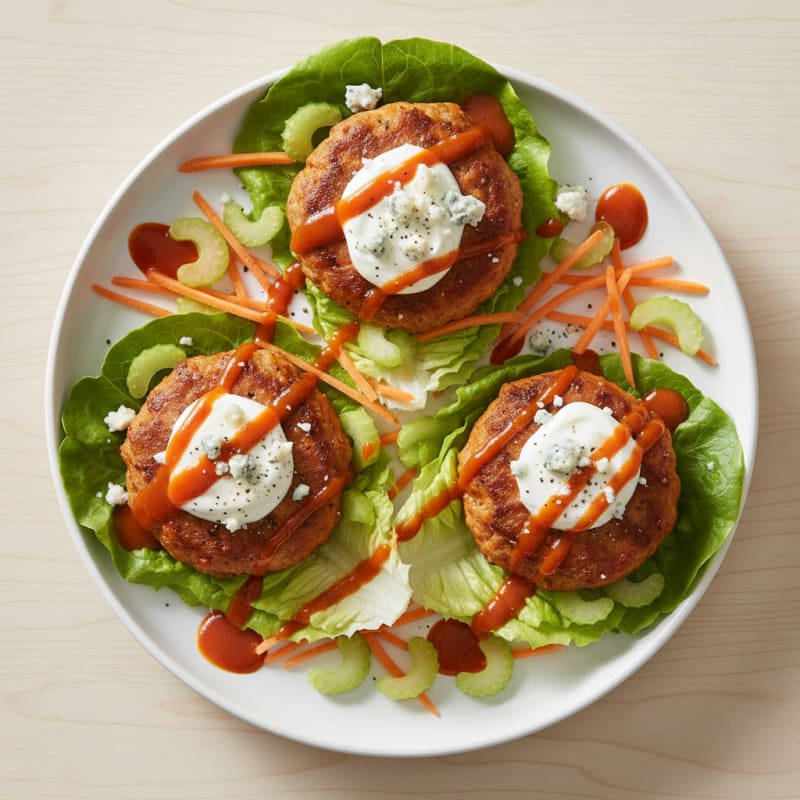 Crispy Buffalo Blue Cheese Burgers