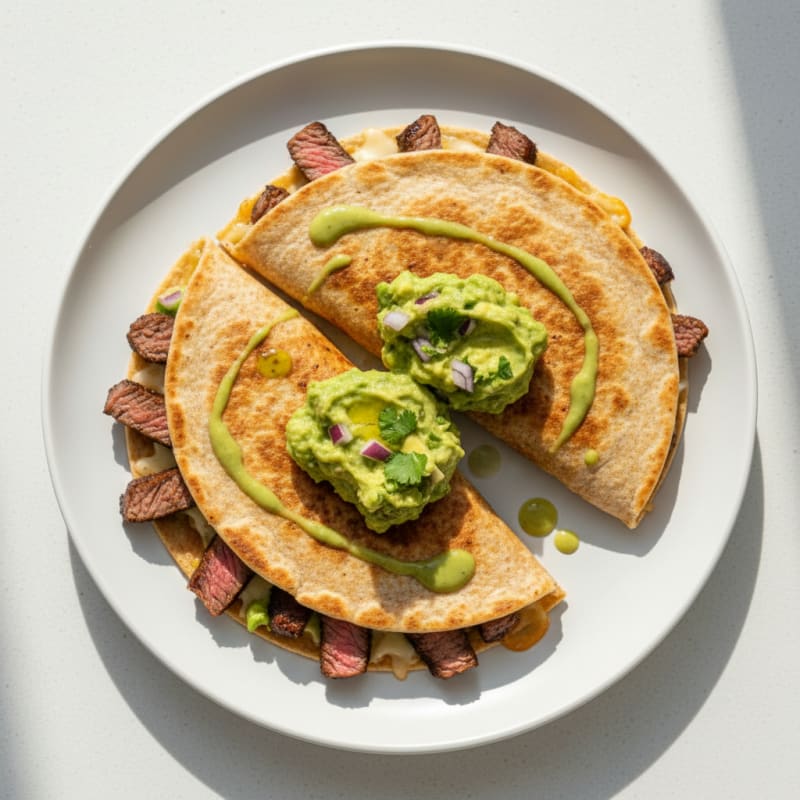 Carne Asada Quesadillas with Guacamole