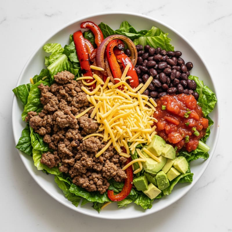 Lean Beef Burrito Bowl with Black Beans and Roasted Peppers