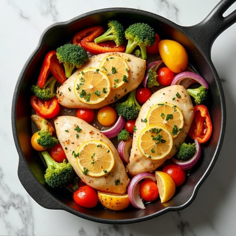 Sheet Pan Lemon Herb Chicken with Crispy Roasted Vegetables