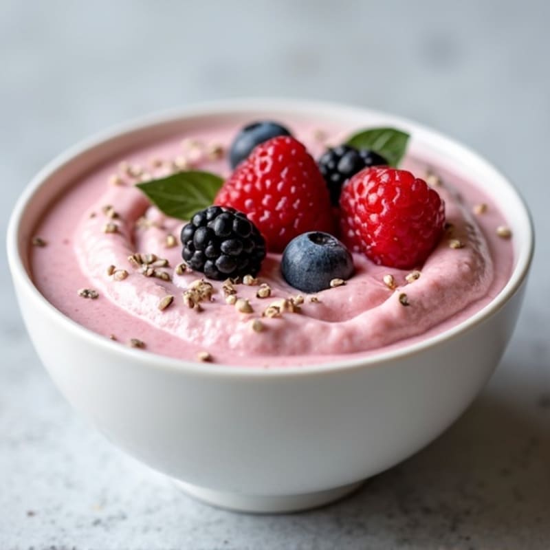 Creamy Coconut-Berry Chia Protein Pudding