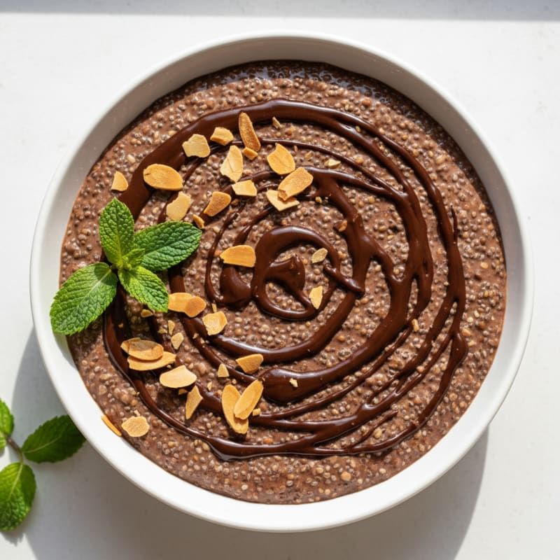 Chocolate Protein Pudding with Chia Seeds