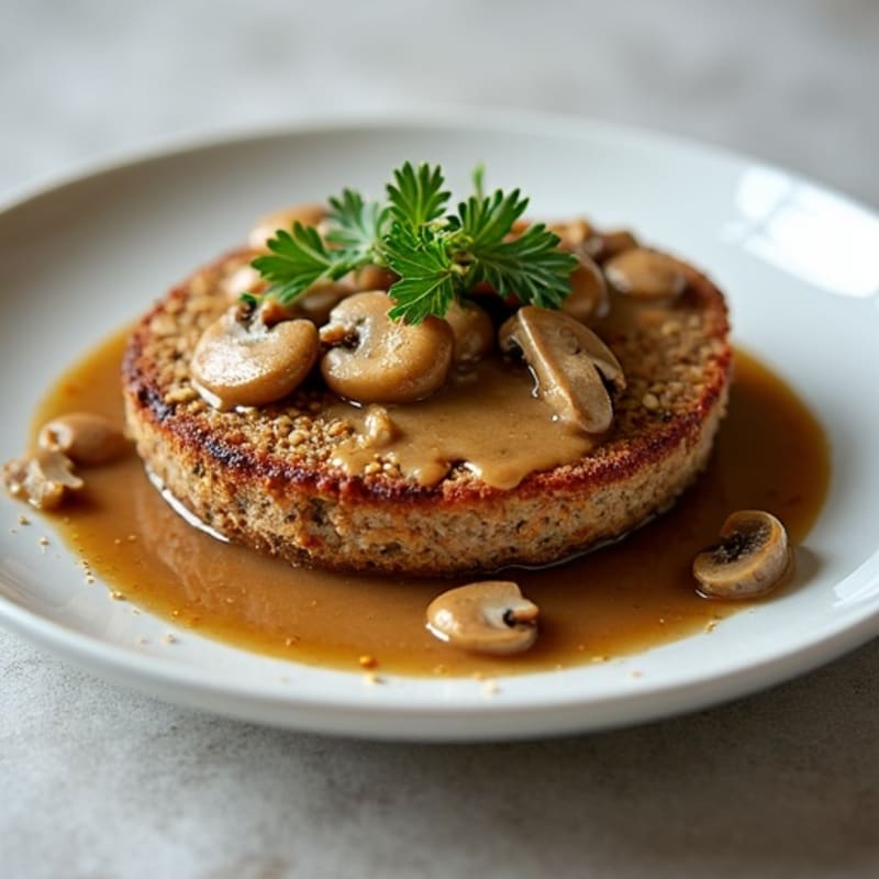 Herb-Crusted Turkey Meatloaf with Mushroom Gravy
