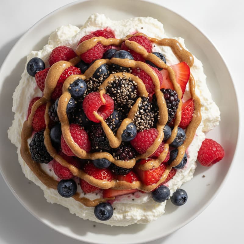 Greek Yogurt Protein Mousse with Mixed Berries