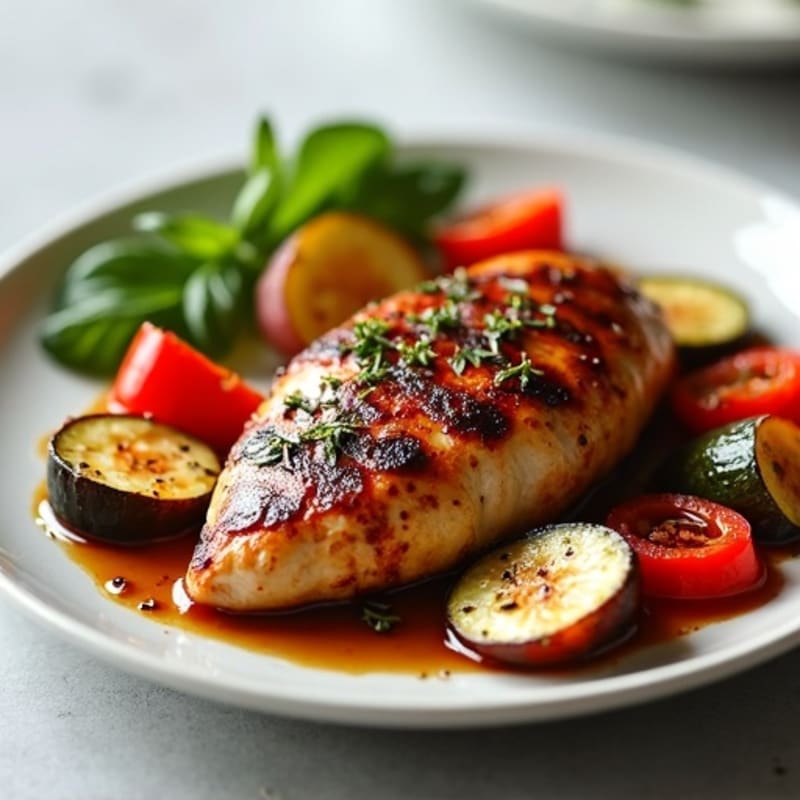 Balsamic Glazed Chicken Breast with Roasted Vegetables