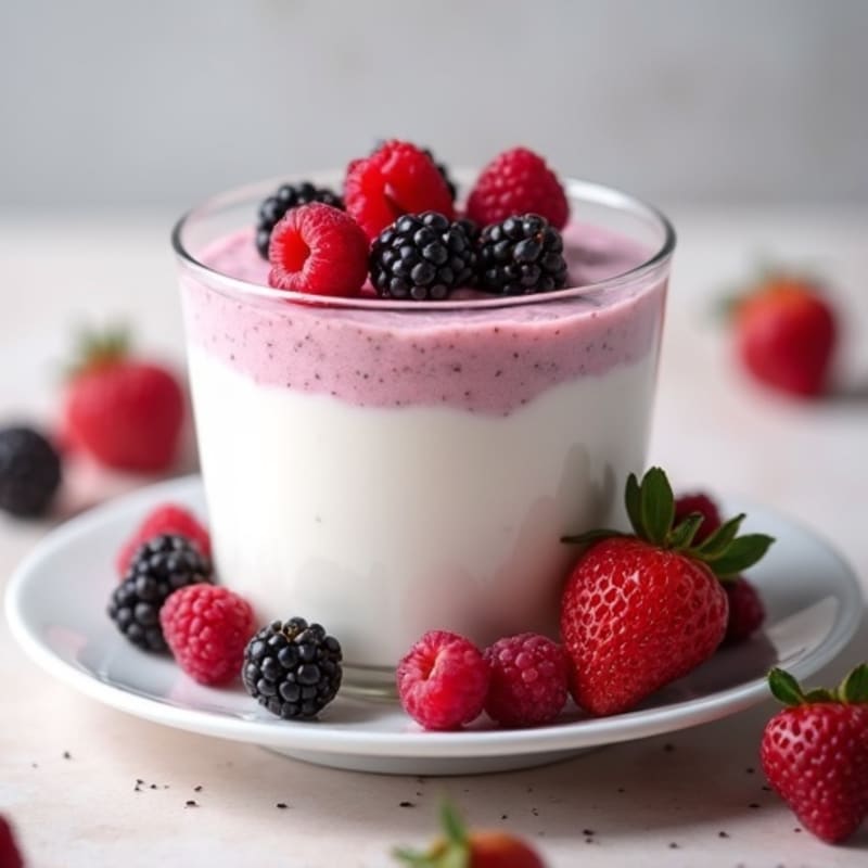 Greek Yogurt Protein Mousse with Mixed Berries