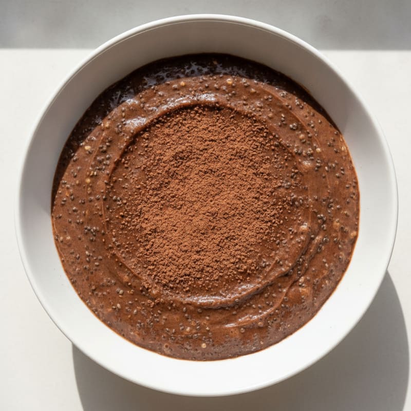 Silky Chocolate Protein Pudding with Chia Seeds