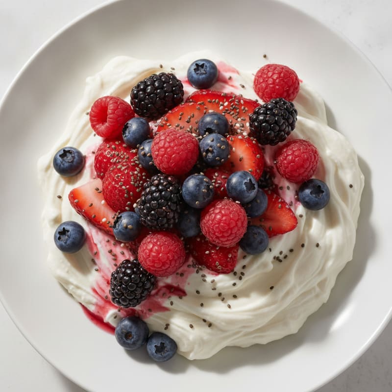 Creamy Greek Yogurt Protein Mousse with Mixed Berries