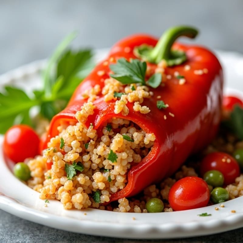 Lean Ground Turkey and Quinoa Stuffed Bell Peppers