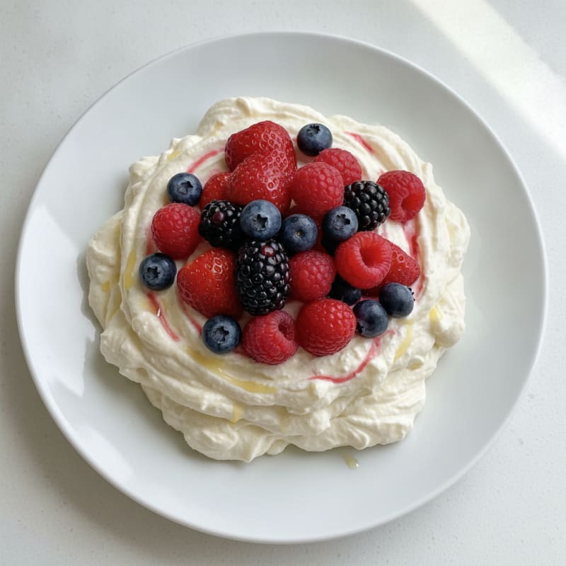 Silky Greek Yogurt Protein Mousse with Mixed Berries