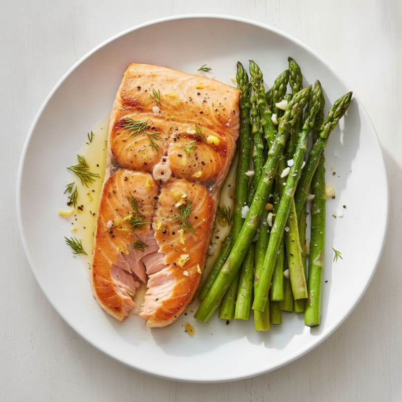 Lemon Herb Grilled Salmon with Asparagus