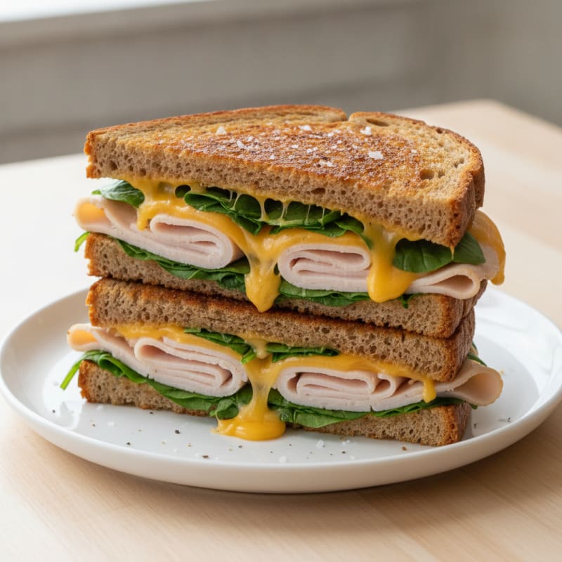 Rye Bread Triple Decker Grilled Cheese