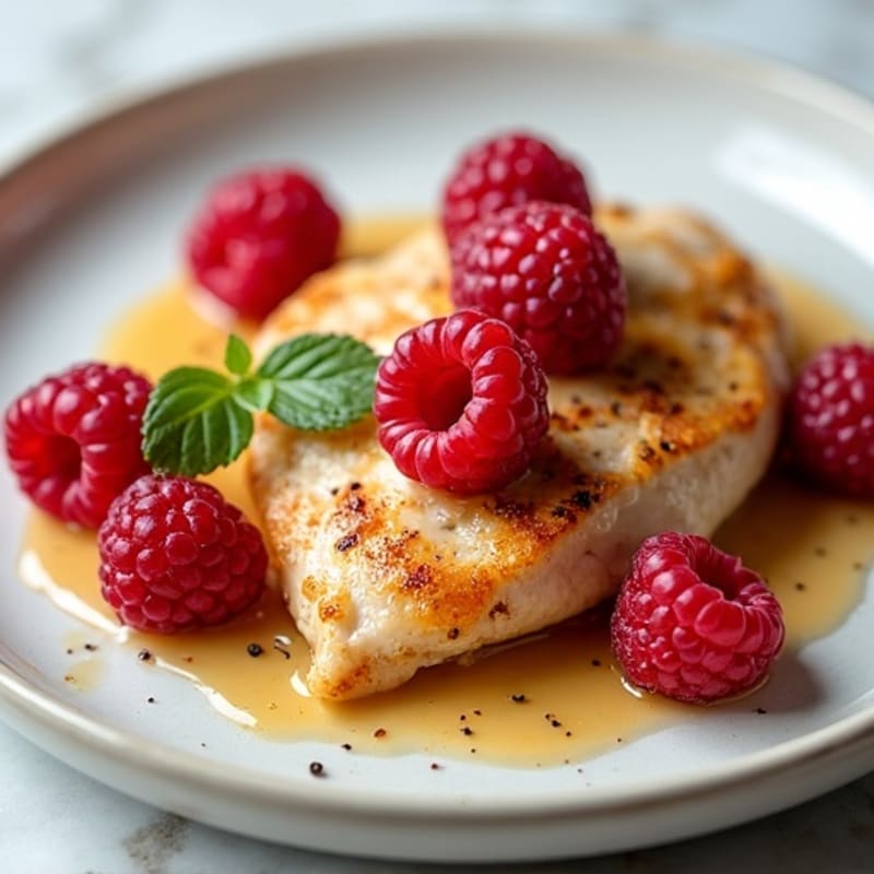 Creamy Pan-Seared Chicken with Fresh Raspberry-Vanilla Glaze