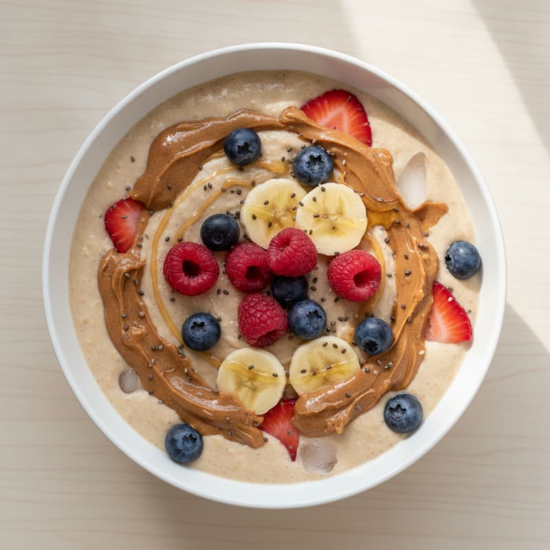Nutty Berry Protein Oatmeal Smoothie