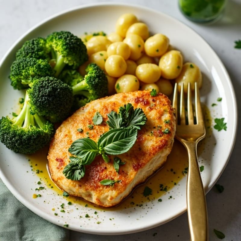 Sheet Pan Gnocchi with Crispy Chicken and Fresh Pesto Roasted Broccoli