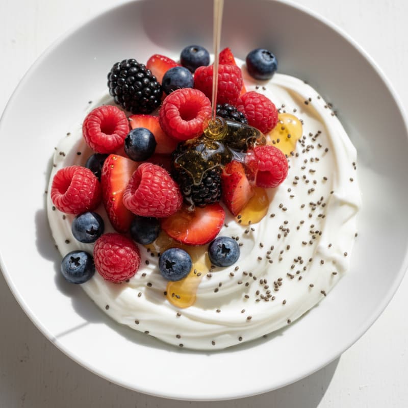 Creamy Greek Yogurt Bowl with Chia Seeds and Mixed Berries