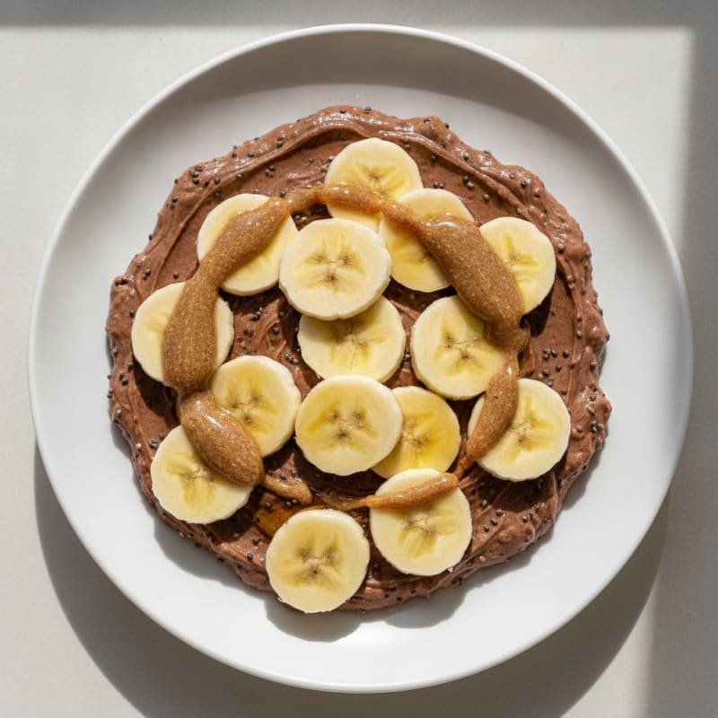 Silky Chocolate Protein Pudding with Sliced Bananas
