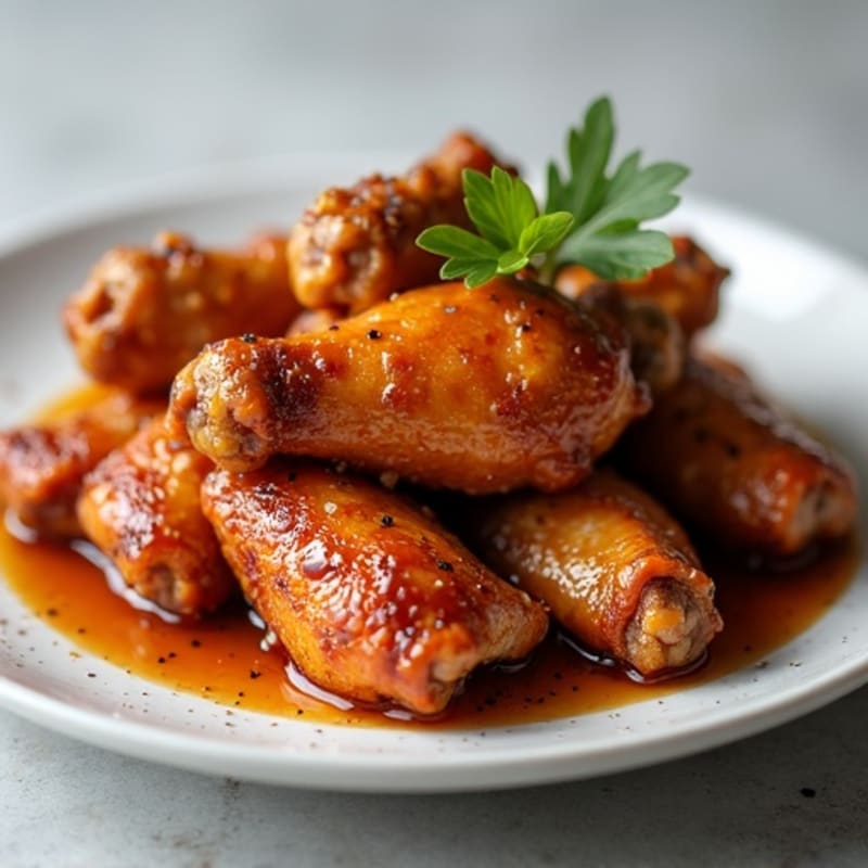 Crispy Baked Chicken Wings with Sticky Honey-Garlic Glaze