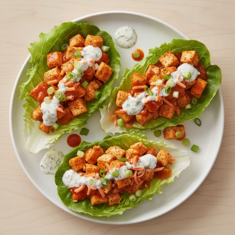 Buffalo Ranch Chicken Lettuce Wraps