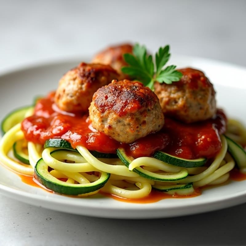Lean Turkey Meatballs with Zucchini Noodles
