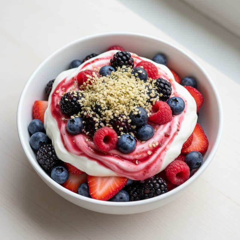 Greek Yogurt Protein Parfait with Mixed Berries