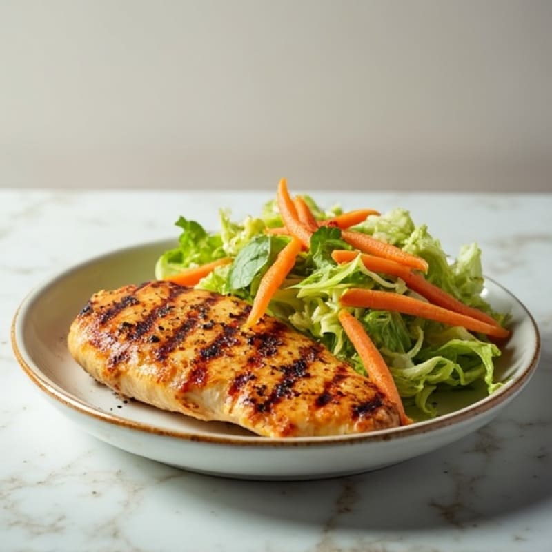 Grilled Chicken Breast with Crunchy Cabbage Slaw