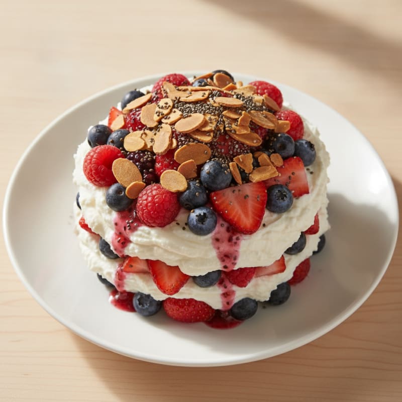 Greek Yogurt Protein Parfait with Mixed Berries