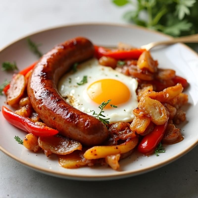 Sheet Pan Kielbasa with Roasted Crispy Peppers and Onions