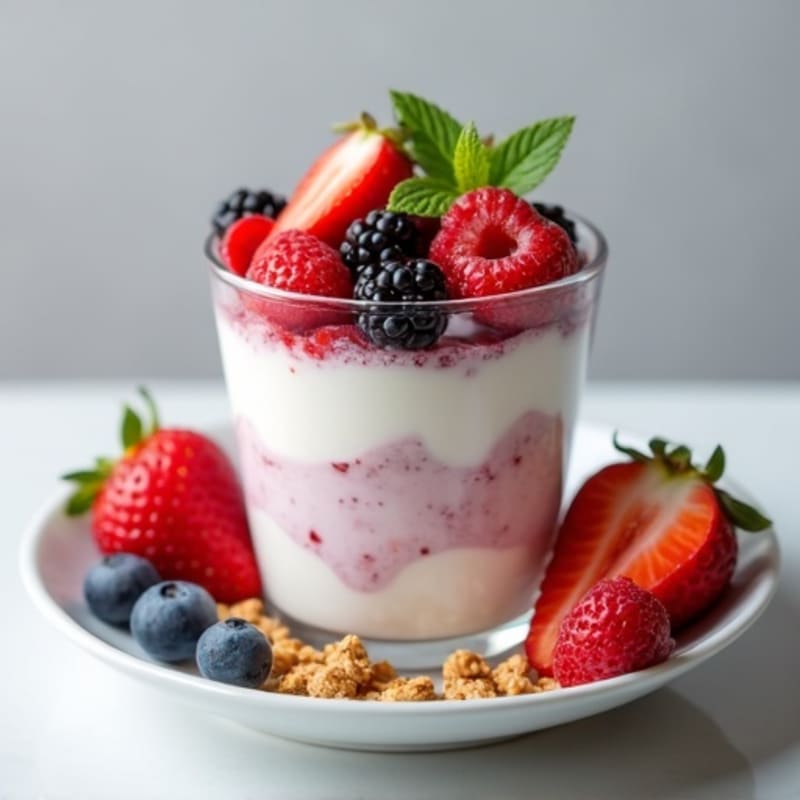 Greek Yogurt Protein Parfait with Mixed Berries