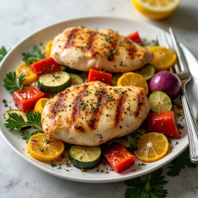 Lemon-Herb Roasted Chicken with Crispy Roasted Vegetables