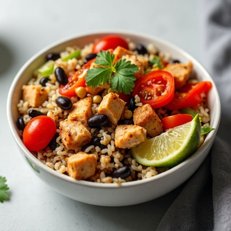 Chunky Chicken and Black Bean Jasmine Rice Bowl